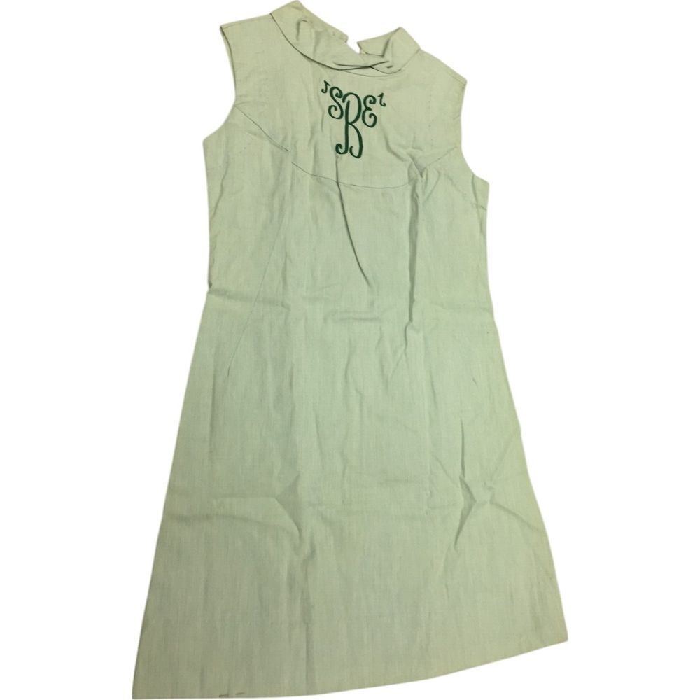 Sbe Dress Womens Green Sleeveless Pinstripe Mini Casual Party A Line Embroidered